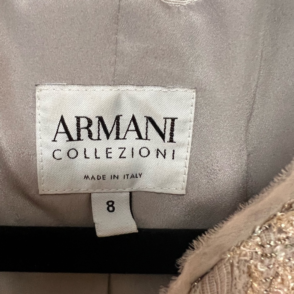 Armani Collezioni Women's Beige Tweed Blazer - Picture 6 of 12